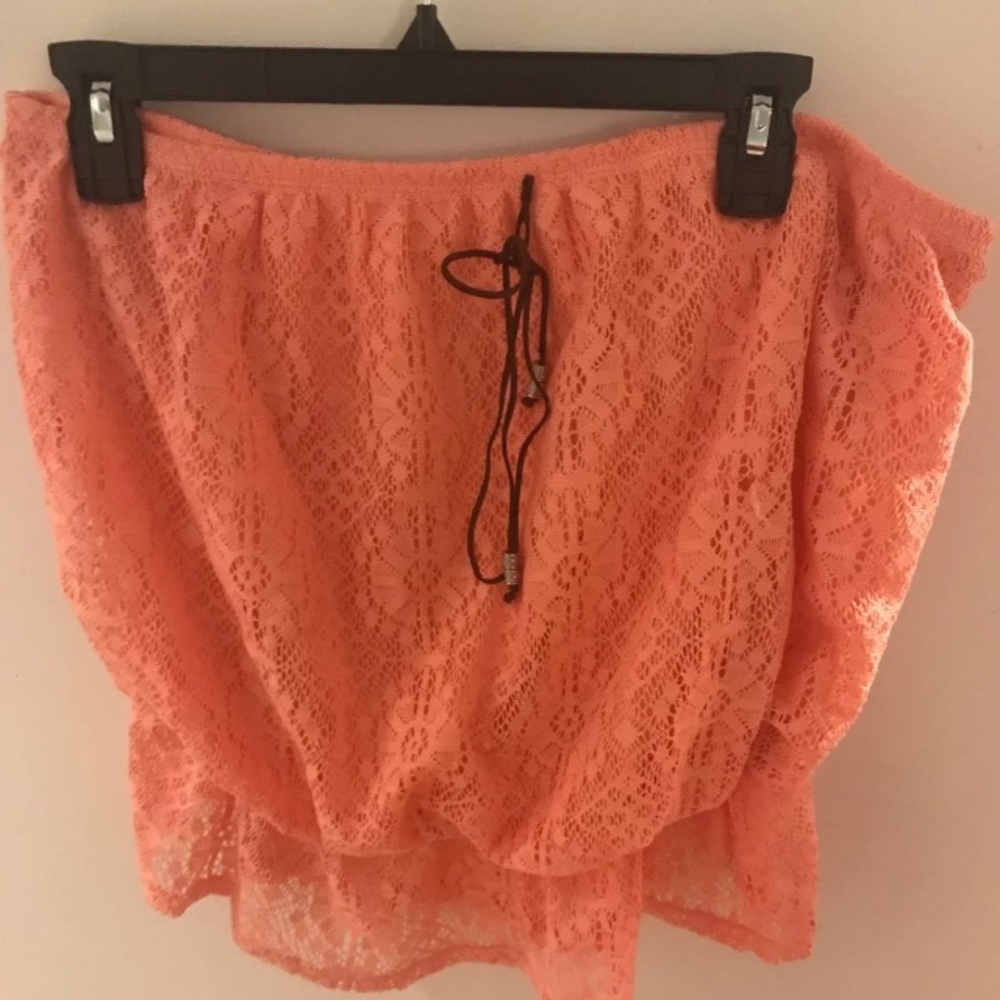 Strapless Coral Top